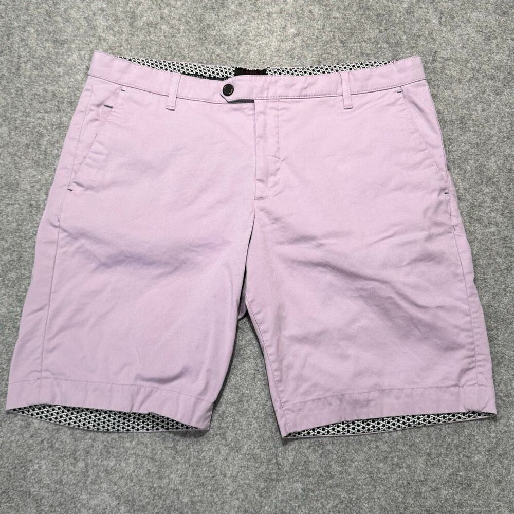 Ted Baker Lavender Flat Front Chino Shorts. Size 36.